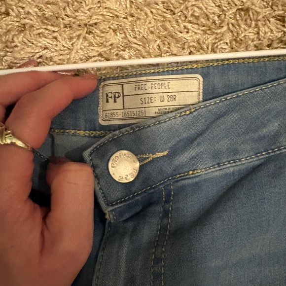 Free People Wide Leg Flare Jeans in Classic Blue - Picture 2 of 2